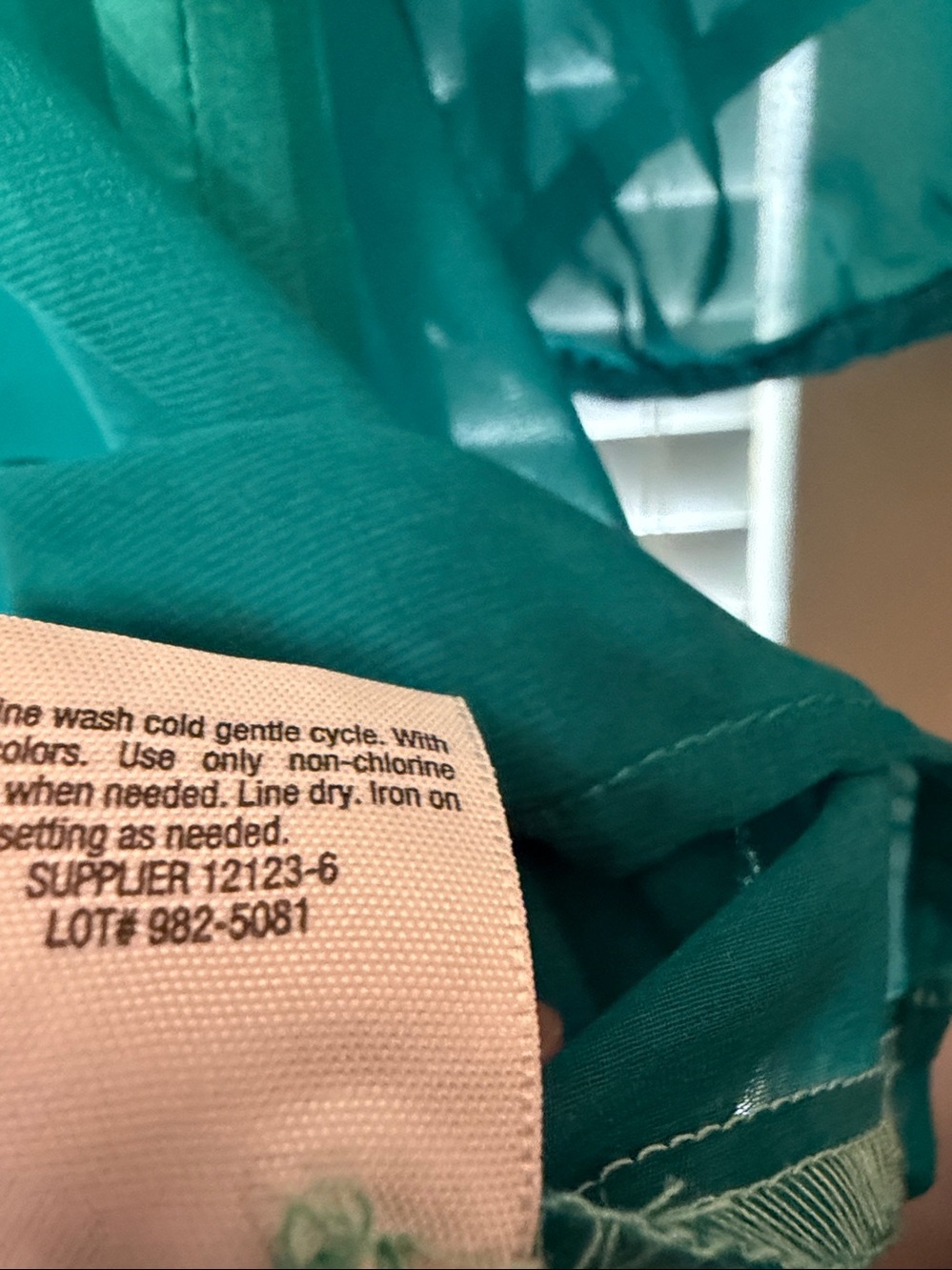 a.n.a Teal Sheer Tie-Neck Peasant Tunic 2X - Picture 11 of 12